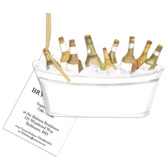 Tub of Beer Die-cut Invitations